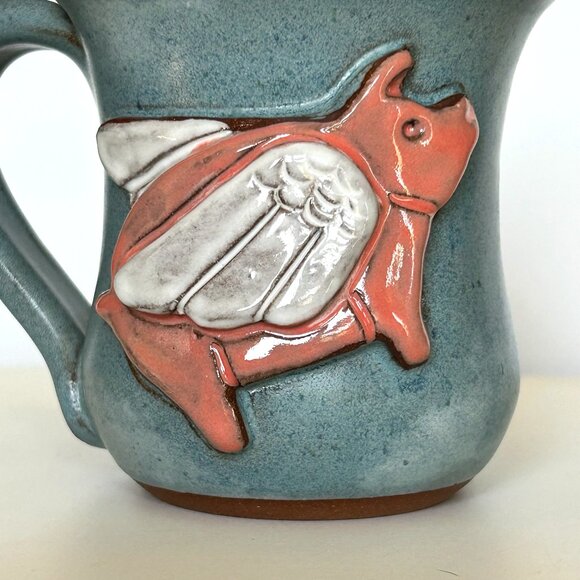 Mudworks Handmade Flying Pig Mug - Picture 2 of 6